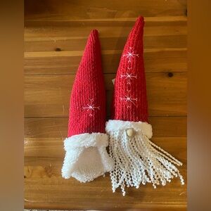 Christmas gnome wine bottle toppers. Set of two. Brand new never used.